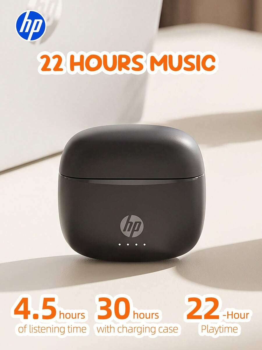 HP H10J 無線耳機附充電盒，藍牙 5.4，IPX4 防水，30 小時播放時間，內建麥克風