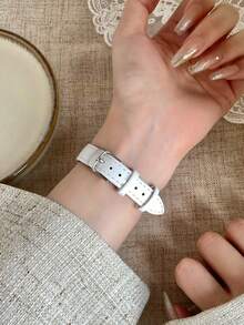 1件女款橢圓羅馬數字休閒優雅石英手錶，適合日常佩戴 - 白色 - 查看 5