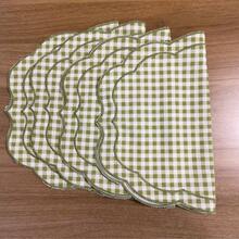 1/2/4pcs French Pastoral Ins Style Minimalist Gentle Yellow Plaid Asymmetric Embroidered Vintage Dining Napkin/Placemat/Tablecloth - Multicolor - View 15