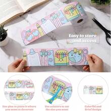 32.8ft (10m) Self-Adhesive Bulletin Board Border With Expression Eyes, Nose, Mouth - Colorful Appearance - Suitable For Classroom, Office, Home Decor, Party, Photo Frame - Optimistic Classroom Decoration Sticker, Cartoon Style Durable Material Pencil Design, High Quality Sticker, Craft Enthusiasts, Fun Decoration - 10m - View 11
