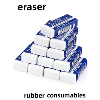2B Plastic Pencil Eraser, Soft Smudge-Resistant White Correction Eraser, Low-Residue Clean Eraser Block, Drawing Manuscript Correction, Desktop Stationery, Office Supplies, School Supplies, Back To School