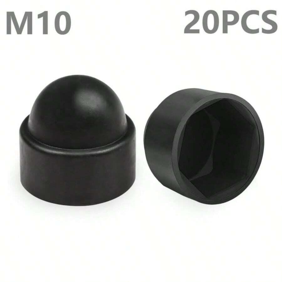 20入 M6/M8/M10 螺帽保護蓋,六角螺帽蓋,塑膠六角密封螺帽蓋,螺絲螺帽 PE 蓋,適用於機動車輛、機械、家具等 - 黑色/灰色 - 黑色的 - 查看 1