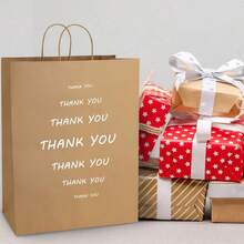 50pcs Kraft Paper Gift Bags With Handles, Handheld Party Favor Bags, Suitable For Weddings, Birthdays, Christenings, Gender Reveals, Engagements, Graduations, Housewarmings And Other Occasions, Multi-Functional Retail And Shopping Packaging Bags, 10/50/100pc - View 6