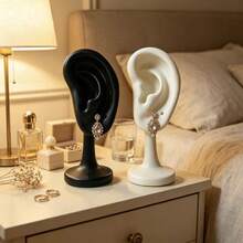 1/2pcs Ear Display Stand, Realistic Human Ear Jewelry Display Holder, Suitable For Stud Earrings, Dangle Earrings Display, Wedding, Desktop Jewelry Storage, Room Decor Ornament, Store Display, Photography Prop, Christmas Home Decor - Multicolor - View 7