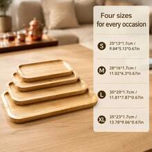 Rounded Rectangular Bamboo Decorative Tray, Arabic Style Desktop Display Plate, Desktop Aromatherapy Decor Storage Ornament, Ramadan Eid Home Holiday Tabletop Decoration, Non-Food Contact, Do Not Place Food Directly - Champagne - View 10