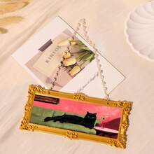 1pc Elegant Cat Framed Canvas And Poster, Ready To Hang, Home Decor Wall Art, Room Decoration, High Definition Printing, Ideal Gift For Living Room, Bedroom, Dining Room, Office - Multicolor - View 3