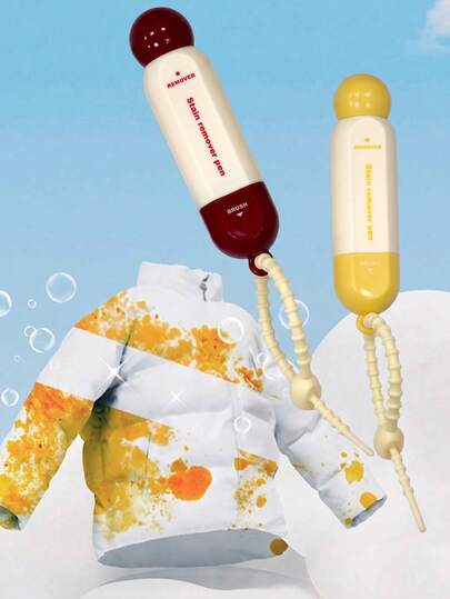 1pc (15ML) Portable Stain Remover Pen, Travel-Friendly, Suitable For Food And Beverage Stains, Multi-Function Bleach Pen, Emergency Stain Eraser Pen, Used For Cleaning Coffee, Oil, Red Wine And Food Stains On Clothing And Fabrics
