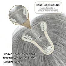 10 Inch Human Hair Topper For Women, 9x11cm Handmade Hair Topper With Non-Slip Clips, Natural Looking Crown Hairpiece For Thinning Hair - Multicolor - View 4