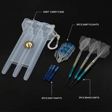 HUANUQ 20g Brass Soft Tip Dart Set, 2 Colors Available, 3-Piece Integrated Dart Set, Threaded Non-Slip Dart Barrel, Equipped With Extra Replacement Dart Shafts And Flights, Portable Storage Box (Includes Carabiner, Can Be Carried Around), Professional Indoor Dart Throwing For Beginners And Advanced Players, Professional Darts For Dart Enthusiasts - Multicolor - View 12