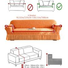 1 Buah Sarung Sofa Anti Debu dan Anti Hewan Peliharaan Model Rok Jacquard Bergelombang, Desain Bergelombang 3D Timbul yang Mewah, Warna Oranye Cerah, Cocok untuk Sofa 1/2/3/4 Dudukan, Kain Bulu Lembut, Sepanjang Musim - oranye - View 15