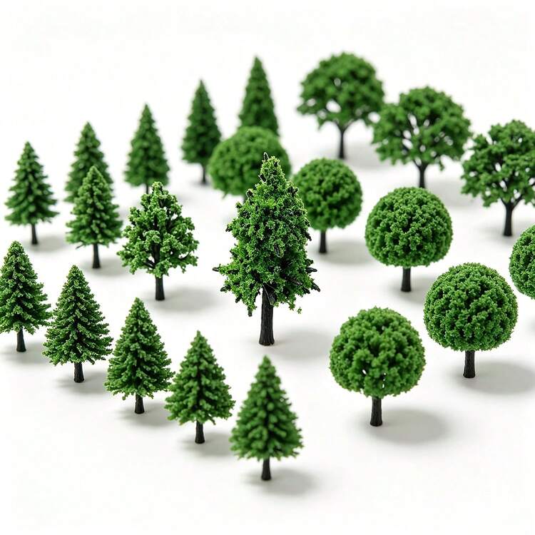 50pcs Model Train Landscape Realistic Miniature Trees, 2-6cm/0.79-2.36in Bush Model Trees, 3D Model Trees, Mini Trees, Suitable For DIY Crafts, Architectural Models, Artificial War Game Tree Models, Home Decor - Multicolor - View 7