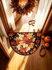 1pc Black Maple Leaf Doormat, Welcome Mat, Carpet, Floor Mat, Universal Doormat, Bedroom Carpet, Area Rug - Multicolor - View 4
