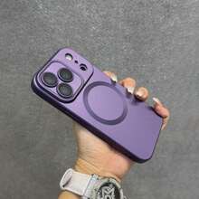 Metallic Paint Full Coverage Lens Film Magnetic Shockproof Phone Case, Cute Shock-Absorbing Camera Lens Protective Cover, Soft Ultra-Thin Protective Case, Compatible With IPhone 18 17 16 15 14 13 Pro Max 18 Pro Max 11 Phone Case, Various Holiday Gifts - Purple - View 6