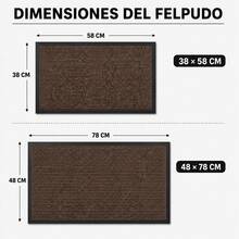 Felpudo Entrada Casa, Alfombrilla Retangular Absorbente con Base de Goma,Atrapa Suciedad y Humedad, para Interior y Exterior, Puerta, Pasillo y Terraza - PVC+POL. - milrayas MARRON - Ver 5