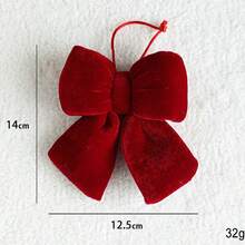 Luxury And Exquisite Red Flocked Christmas Ornament, Christmas Tree Decoration, Snowflake, Reindeer, Bow, Bell Pendant, Christmas Ornament, Christmas Gift. - Multicolor - View 14