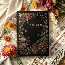 1PC A5 4-Year Monthly Planner 2027-2030, Elegant Purple Iris Cover Design, Spiral Bound 48-Month Calendar Notebook With Tabs, Twin-Wire Premium Paper, Weekly & Monthly Organizer For Student Office School Home - A5 - View 6