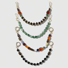 1pc Premium Unique Casual Multi-Color Asymmetrical Faux Natural Stone Round Beads DIY Keychain Bag Pendant, Suitable For Girls, Best Friends Daily Wear, Holiday Gift - Multicolor - View 1