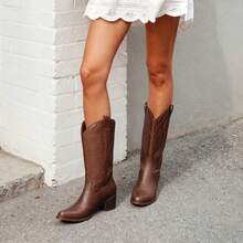 Women Mid-Calf Boots - Brown - View 10