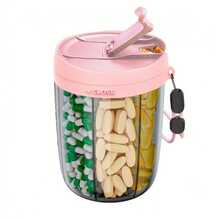 7 Large Compartment Pill And Vitamin Storage Box, Weekly Pill Organizer, Portable Medication Storage Bag, Storage Tool, Organizing Tool, Daily Use, Commute Use, Practicality, With Lanyard, Outdoor, Fitness, Home Daily Pill Storage, Multiple Colors, Black, Pink, White - Multi-color - View 8