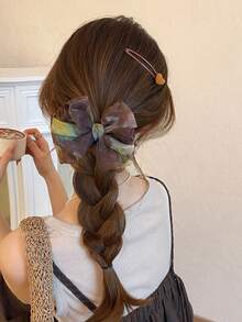 1pc Women's Bow Hair Clip, Suitable For High Ponytail Fixing, Back Hair Styling, Daily Commute, Date And Travel - Multicolor - View 6