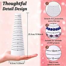 KLONKEE Bracelet And Ring Size Measurement Kit, Includes Ring Size Measuring Tool, Finger Measuring Gauge, And Two American Size 1-17 Finger Measuring Gauges (Black, Plastic) - Multicolor - View 2