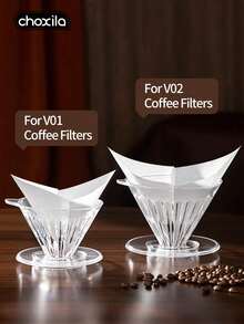 choxila 100pcs White Square #01 And #02 Coffee Filter Paper, Disposable Filter Paper Suitable For Pour-Over And Drip Coffee Makers, Ideal Coffee Accessory For Travel, Kitchen Storage, Apartment Living, Coffee Shop, Also As A Gift For Coffee Lovers - White - View 6