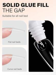 AILLSA 15g Solid Nail Glue, UV Cured Acrylic Nail Glue, Super Strong Adhesion, Suitable For Press-On Nails And Artificial Nails, Anti-Yellowing, No Curling, Comes With Sanding Block And Acrylic Stick - 15g - View 6