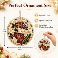 6pcs Christmas Snowflake Diamond Painting Pendant Christmas Tree Decoration, Double-Sided Shiny Christmas Tree, Window Home Decor For Handmade Enthusiasts And Santa Lovers Gift, Mini Irregular Diamond Painting Set, Can Be Directly Hung - A - View 6