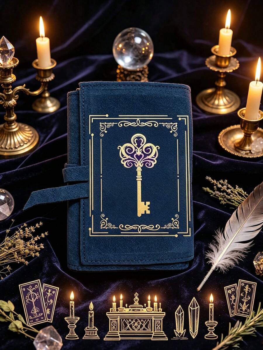 Velvet Tarot Card Storage Bag, Featuring Vibrant Cosmic Tarot Card Pattern Print, Dual-Color Blue And Purple Drawstring Closure, Soft Fabric Protective Cover, Portable Card Pouch, Suitable For Storing Tarot Cards And Small Items