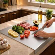 Stainless Steel Cutting Board With Lip, Large Size Metal Kitchen Chopping Board, Versatile Pastry Board For Kneading Dough & Meat Preparation - View 11
