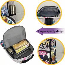 Fashion Pattern Multi-Purpose Backpack, Stylish Outdoor Commuter Bag, Multi-Function Storage Backpack For Back To School, Best Valentine's Day Gift, Gift For Friends Or Others, Gift For Men - Grey - View 4