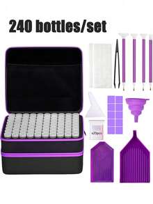 DIY Diamond Painting Tool Set, Including Transparent Sealed Bag Storage Bag, Ideal Gift For Diamond Art Lovers, Large-Capacity Colorful Diamond Painting Set. - A - View 1