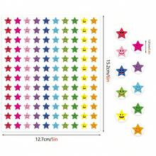 1200pcs/10sheets Colorful Smiling Face Star Reward Stickers, Vibrant Colors, Small Round Stickers, Easy To Peel And Stick, Suitable For Classroom Teaching Rewards, Growth Tracking, Planner Marking, Gift Wrapping Decoration, Handmade DIY Crafts, Party Activities And More - Multicolor - View 2