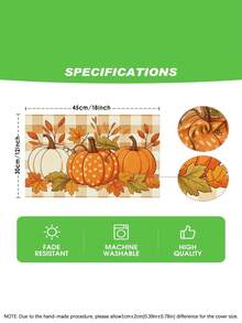 1/4/6pcs,Autumn Pumpkin Style Placemats,Non-Slip Square Style Table Mats,Washable,Kitchen Mats,Coffee Table Mats,Heat-Resistant Mats,Suitable For Weddings,Parties,Dining And Home Decor - Multicolor - View 8