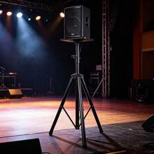 Heavy-Duty Metal Adjustable Tripod Speaker Stand For Stage Performance, Extendable Audio Triangle Support - Black - View 6