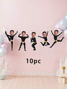 5/10/15pcs Custom Face Male Dancer Banner, Personalized Photo Bunting Banner, Bachelorette Hen Party Funny Photo Prop Decorations - Multicolor - View 11