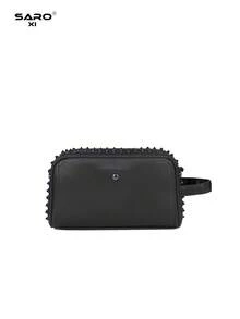saroxi Men's Crossbody Bag With Side Pocket, Shoulder Bag, Small Item Pouch, Multi-Functional, Phone Bag, Rivet Decor, Techwear Accessory, Gift For Boyfriend - Multicolor - View 9