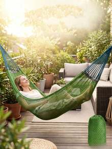 Ultra-Breathable Mesh Hammock, 260*130cm Extra Large Ice Silk Swinging Bed, Quick-Dry Portable Hammock With Travel Bag And 2 Hanging Ropes, Suitable For Outdoor Camping, Garden, Patio, Beach, Backyard And More - A - View 1