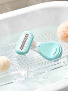Green Women's Hair Removal Razor, Suitable For Underarms, Legs And Bikini Area, Portable Manual Razor, Green Manual Safety Razor Blade For Bikini Hair Removal/5-Layer Stainless Steel Replaceable Razor Head, Girls Gift Travel Essential (Handle + Razor Head + Storage Box). Suitable For Summer Travel, Outings, Commuting, Work, College Students, Women, Also As A Gift For Sisters, Girls And Friends. - Multicolor - View 6