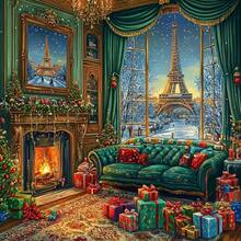 1PC DIY 5D Diamond Painting Kit Christmas Theme Pattern - Round Full Drill Art Mosaic Craft, Home Wall Decor, Unframed - No Frame - View 8