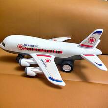 Large Inertia Airplane Model Toy For Kids, Realistic Plastic Airplane, Suitable For 3-6 Years Old Boys, Christmas And Birthday Gift - White - View 8