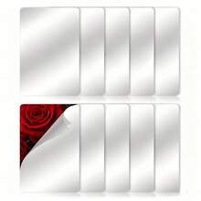 1/10pcs Shatterproof Acrylic Mirror Stickers, Self-Adhesive Backing, Frameless Round Corner Square Mirror, Supports DIY Crafting And Home Decor, Wall Mountable, Polished Finish; Suitable For Classroom, Office Scenes - Multicolor - View 17