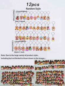24pcs Cute Cartoon Capybara Silicone Keychain, Cute Angel Wing Capybara Pendant Key Ring, Colorful Soft Rubber Bag Charm Accessory, Dessert Style Animal Key Hanger, Suitable For Handbags, Backpacks, Daily Decoration [12/6/1pc] - Multiple Styles - View 11