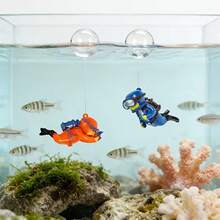 8pcs/Set Snorkeling Diver Aquarium Decoration Set, 4 Mini Diver Figurines With Floats And Ropes, Cartoon Diver Hanging Ornaments For Fish Tank Underwater Landscape Decor - Happy Aquarium - View 5