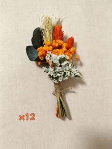 12/8/1 Handmade Mini Artificial Flower Bouquet, Suitable For Autumn/Winter Wedding Decoration, Men's Boutonniere, Table Centerpiece Decoration, Birthday Cake Decoration, Christmas/Halloween Gift Packaging, Eucalyptus, Baby's Breath, Rabbit Tail Grass - G218 - View 15