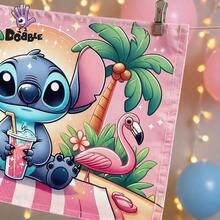 DOBBLE Lilo & Stitch 1pc 210x150cm Birthday Party Backdrop, Hawaiian Tropical Photography Background Banner For Photo Booth, Cake Table, Wall Decor And Party Supplies - View 5