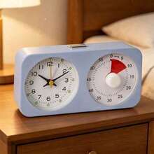 Multi Functional Visual Timed Alarm Clock With Clock, 60 Minute Countdown, Snooze Function, Dual Screen Clock Timer, With Alarm Clock, Silent Time Management Tool, Suitable For Home Decoration In Classrooms, Homes, Kitchens, And Workplaces - 1 - View 7