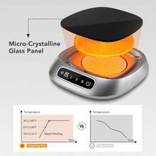 Hailicare Constant Temperature Cup Warmer, 3-Level Temperature Control, Office And Home Use, Touch Control, Timer, USB Powered, Christmas Gift (Warm Only) - Black - View 4