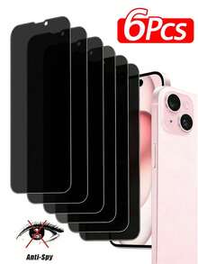 Mr. War Gorilla 6pcs Anti-Peeping Tempered Glass Screen Protector Compatible With IPhone Ultra/18 Pro Max/18 Pro/18/17e/17 Pro Max/17 Air/16 Pro Max/16E/16 Plus/15 Pro Max/14/13/12/11 Pro Max/X/XR/XS Max And Other Series, Anti-Fingerprint, 9H Hardness, Shockproof And Anti-Drop, Perfect Fit, Compatible With Phone Cases, High Transparency, High Definition, Full Protection For Your Phone. - Black - View 43