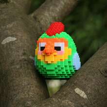 6pcs Cute Parrot Building Blocks, Adorable Little Parrot Assembly Toy, 3D Puzzle Gift Decoration - Multicolor - View 5